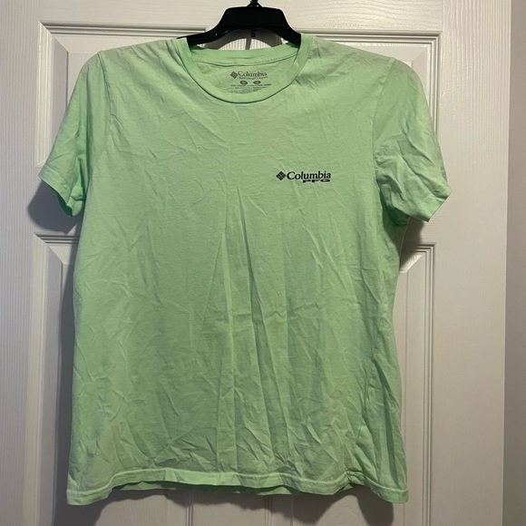Columbia Lime Green Crew Neck Tee Mens Medium - Picture 1 of 3